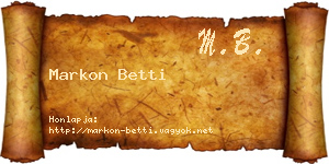 Markon Betti névjegykártya